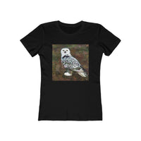 Snowy White Owl - Women's Slim Fit Ringspun Cotton T-Shirt
