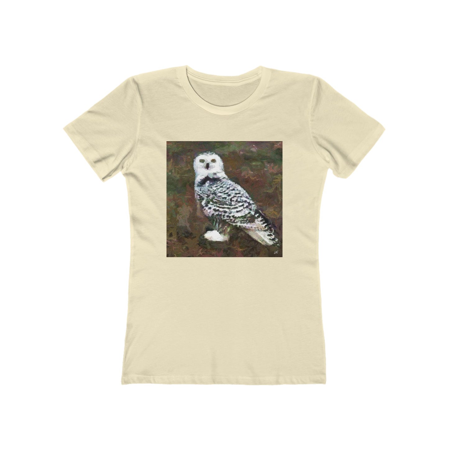Snowy White Owl - Women's Slim Fit Ringspun Cotton T-Shirt