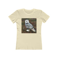 Snowy White Owl - Women's Slim Fit Ringspun Cotton T-Shirt