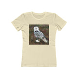 Snowy White Owl - Women's Slim Fit Ringspun Cotton T-Shirt