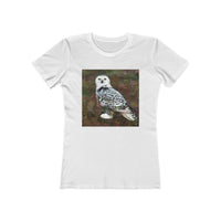 Snowy White Owl - Women's Slim Fit Ringspun Cotton T-Shirt