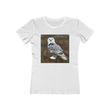 Snowy White Owl - Women's Slim Fit Ringspun Cotton T-Shirt