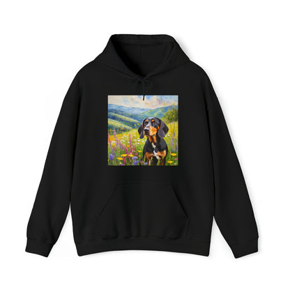 Black & Tan Coonhound Fine Art Hoodie