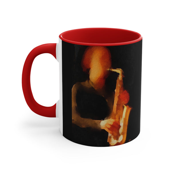 Saxophonist - Accent Coffee Mug, 11oz