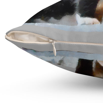Cat from Hydra - Spun Polyester Throw Pillow