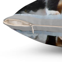 Cat from Hydra - Spun Polyester Throw Pillow