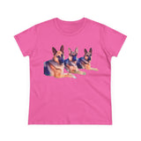 German Shepherd 'Trio' Women's Midweight Cotton Tee