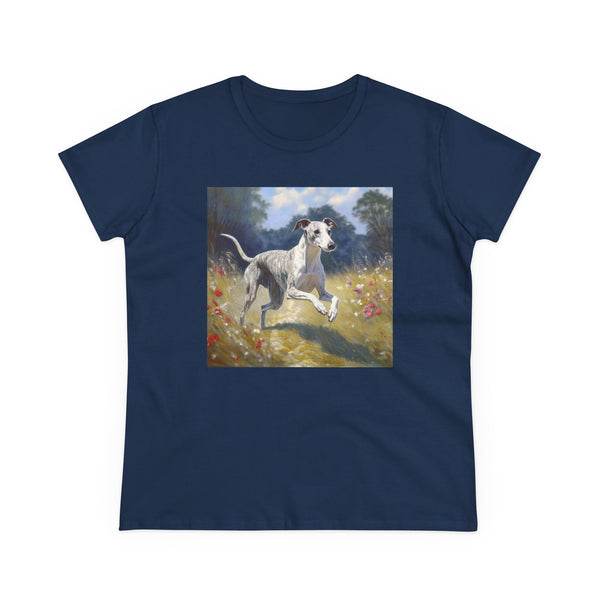 Whippet Women's Midweight Cotton Tee: Elegance in Motion