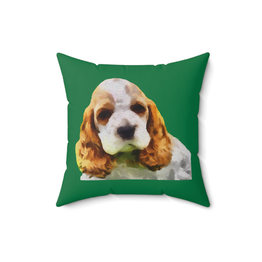 Cocker Spaniel 'Hogan' Spun Polyester Throw Pillow