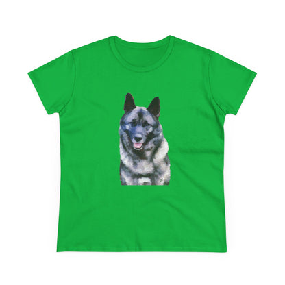 Norwegian Elkhound Women's Midweight Cotton Tee