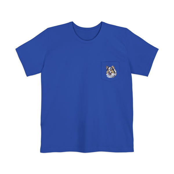 Alaskan Klee Kai Unisex Pocket  Ringspun Cotton T-shirt