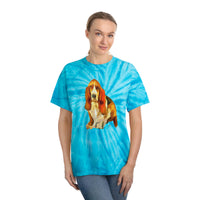 Basset Hound 'Lautrec'  Unisex Cotton Tie-Dye Tee, Cyclone