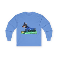 Doberman Pinscher Unisex Cotton Long Sleeve Tee