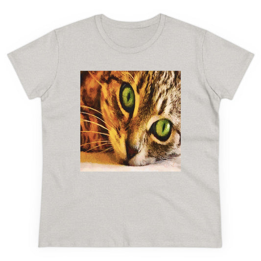 Cat  "Brucies Eyes"Women's Midweight Cotton Tee