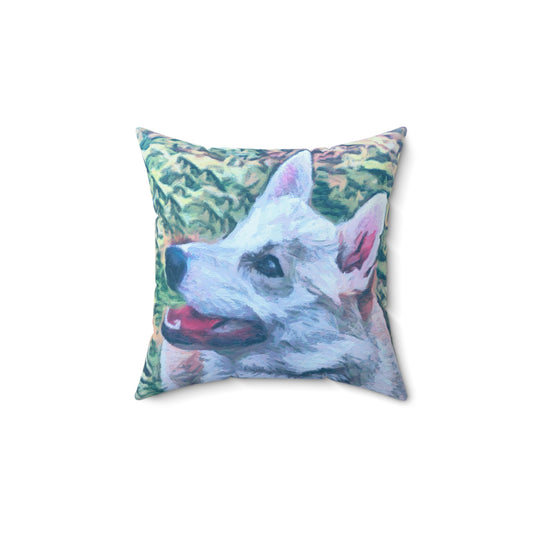 Norwegian Buhund - Spun Polyester Throw Pillow