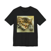 Sleepy Brucie The Cat - Unisex Jersey Short Sleeve Tee