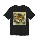 Sleepy Brucie The Cat - Unisex Jersey Short Sleeve Tee