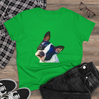 Boston Terrier 'Skipper' Women's Midweight Cotton Tee