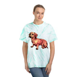 Dachshund 'Simone' Unisex Cotton Tie-Dye Tee, Cyclone