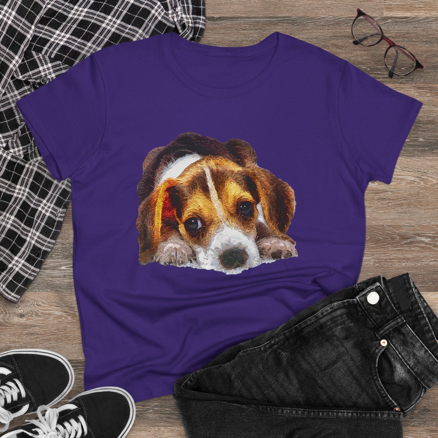 Beagle 'Daisy May' Women's Midweight Cotton Tee