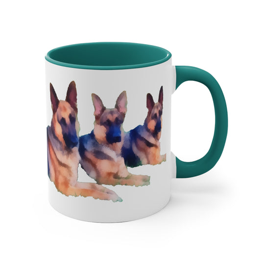 German Shepherd Trio Accent Coffee Mug, 11oz