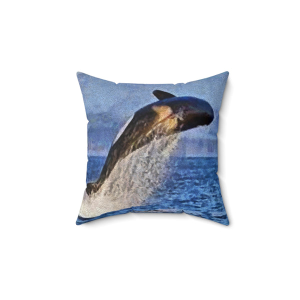 Whale 'Leviathan'  -  Spun Polyester Throw Pillow