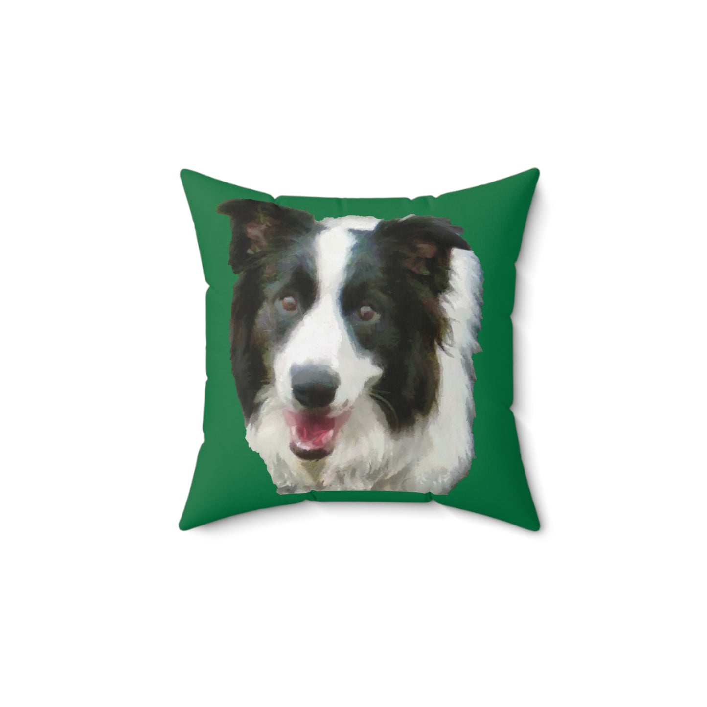 Border Collie #2 Spun Polyester Throw Pillow