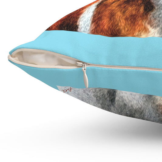 Gunner Brittany Spaniel Spun Polyester Throw Pillow
