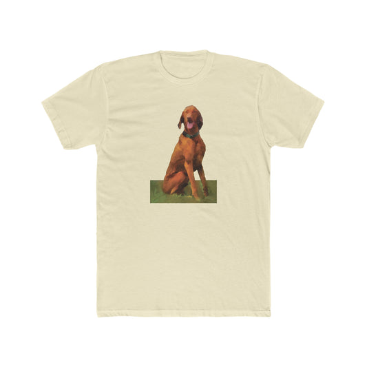 Vizsla 'Waiting For The Bride ' --  Men's Fitted Cotton Crew Tee