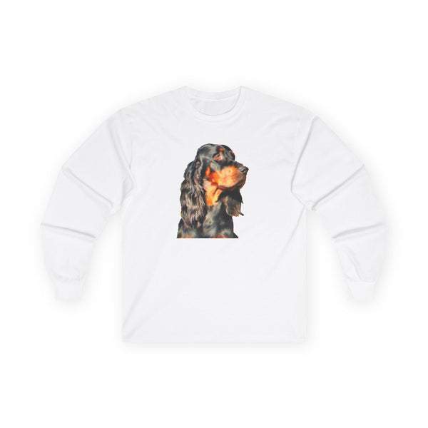 Gordon Setter "Angus"Unisex Cotton Long Sleeve Tee