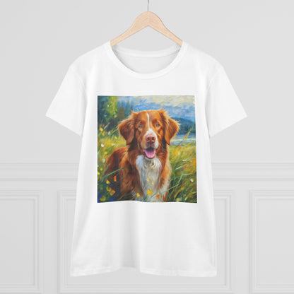 Nova Scotia Duck Tolling Retriever 'DIxie' Women's Midweight Cotton Tee
