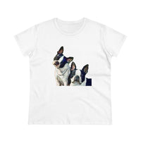 "Skipper & Dee Dee Boston Terrier Women's Midweight Cotton Tee"