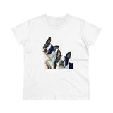 "Skipper & Dee Dee Boston Terrier Women's Midweight Cotton Tee"