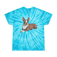 Boston Terrier 'Seely' Unisex Cotton Tie-Dye Tee, Cyclone