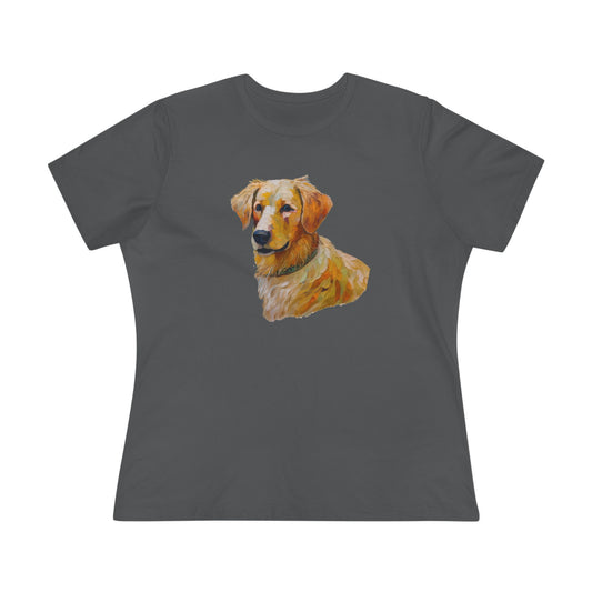 Golden Retriever Puppy Women's Relaxed Fit Cotton Tee
