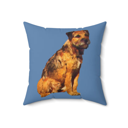 Charming Border Terrier 'Andrew' Spun Polyester Throw Pillow
