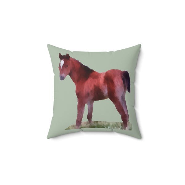 Horse 'Contata'  -  Spun Polyester Throw Pillow