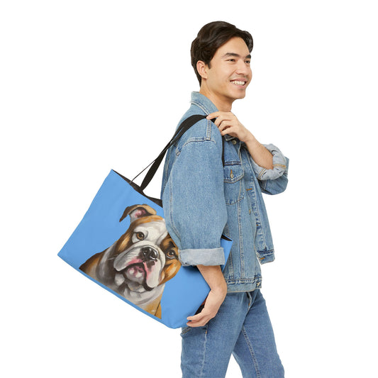 American Bulldog Fine Art Weekender Tote Bag - A Luxurious Companion for Dog Lovers