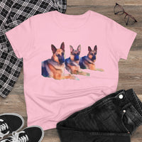 German Shepherd 'Trio' Women's Midweight Cotton Tee