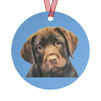 Chocolate Labrador Retriever Metal Ornaments