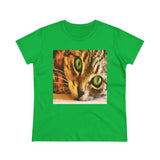 Cat  "Brucie's Eyes"Women's Midweight Cotton Tee