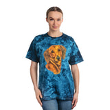 Dachshund 'Doxie 1' Unisex Cotton Tie-Dye Tee, Crystal