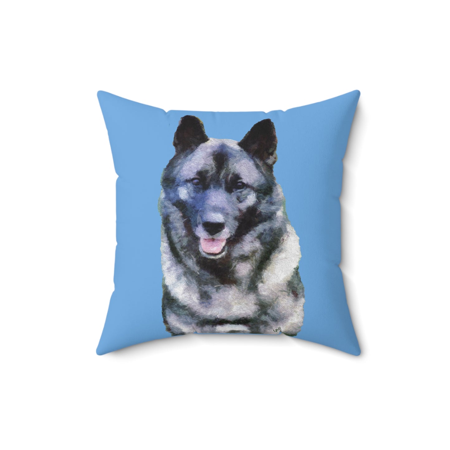 Norwegian Elkhound Spun Polyester Throw Pillow