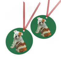 English Bulldog 'Bugsy' Metal Ornaments