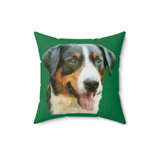 Appenzeller Sennenhund Spun Polyester Throw Pillow