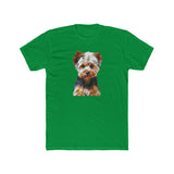 Yorkshire Terrier (Yorkie) 'Lupis' - Men's Fitted Cotton Crew Tee