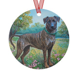 Treeing Tennessee Brindle  Christmas Tree  Metal Ornaments