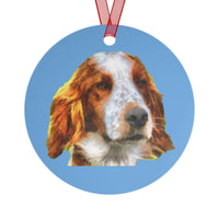 Charming Irish Red & White Setter Metal Ornaments