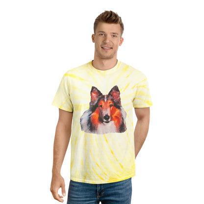 Collie - Rough Coated Unisex Tie-Dye Tee, Cyclone