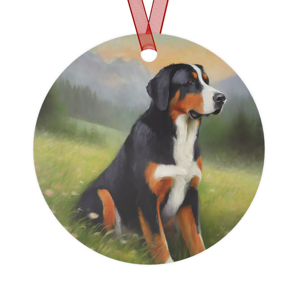 Swiss Mountain Dog Metal Ornaments